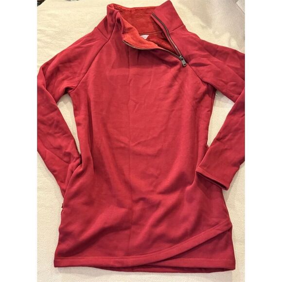 Athleta Women's Karma Funnel Neck Pullover Sweatshirt Red Size Small - Picture 8 of 14